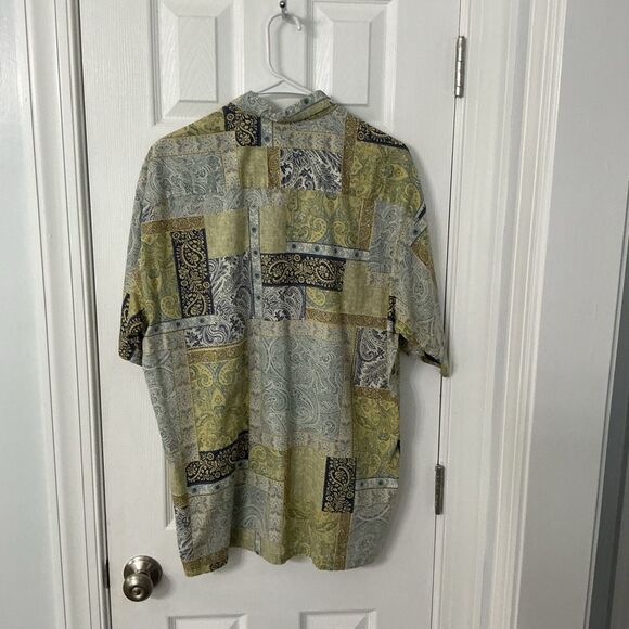 Vintage Tori Richard Honolulu Paisley Patchwork Button-Up Shirt – Size L – Made - Picture 2 of 7